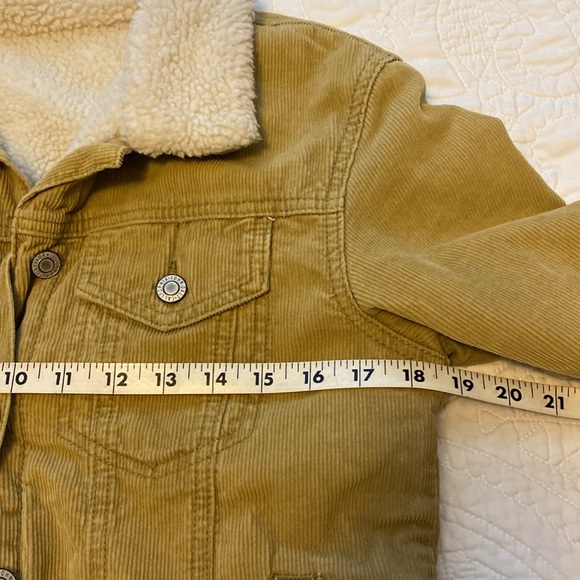 John Galt Brandy Melville Tan Cream Sherpa-Lined Jacket | One-Size S/M - Picture 10 of 11